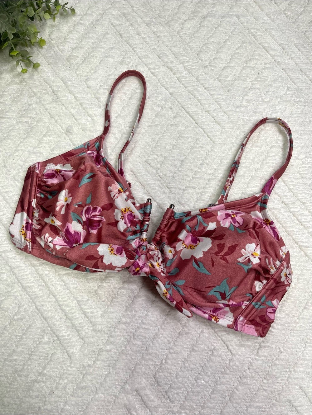 Xhilaration Pink Floral Bikini Top Size D/DD